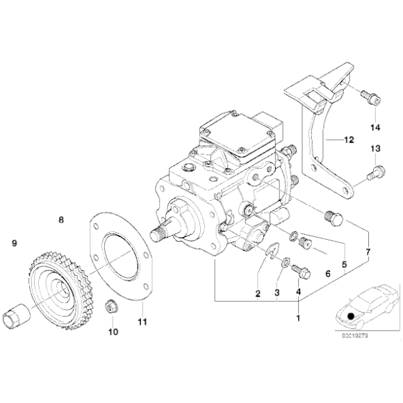 Płytka dystansowa pompy wtryskowej BMW E39 E46 520d 318d 320d M47 - 13512247327