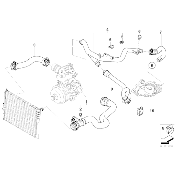 Przewód ukł. chłodzenia BMW E53 X5 3,0d M57 - 11532248148