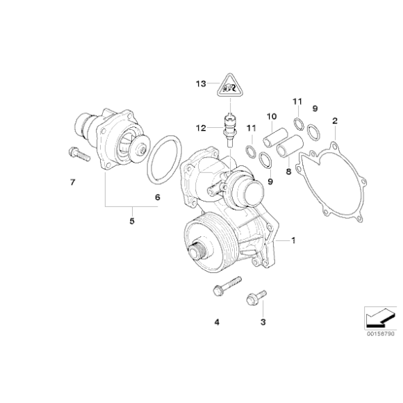 Termostat z króćcem BMW E38 E65 740d 745d - 11512248542