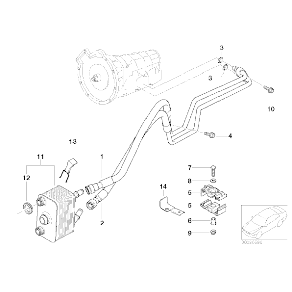 Przewód chłodnicy oleju odpływowy BMW E53 X5 3,0d M57 - 17222248868