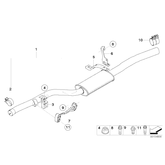 Uchwyt tłumika BMW E46 E38 E39 E60 E61 730d 520d 525d 530d 316i 318i - 18211437236