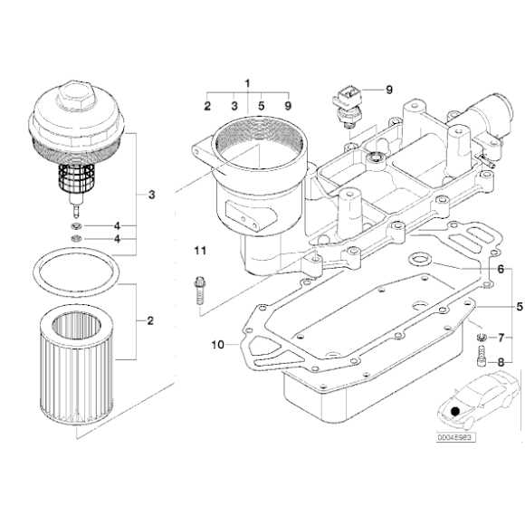 Chłodnica oleju BMW E38 E65 740d - 11422249915