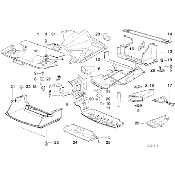 Osłona pokrywa silnika górna BMW E36 M3 - 51712252268