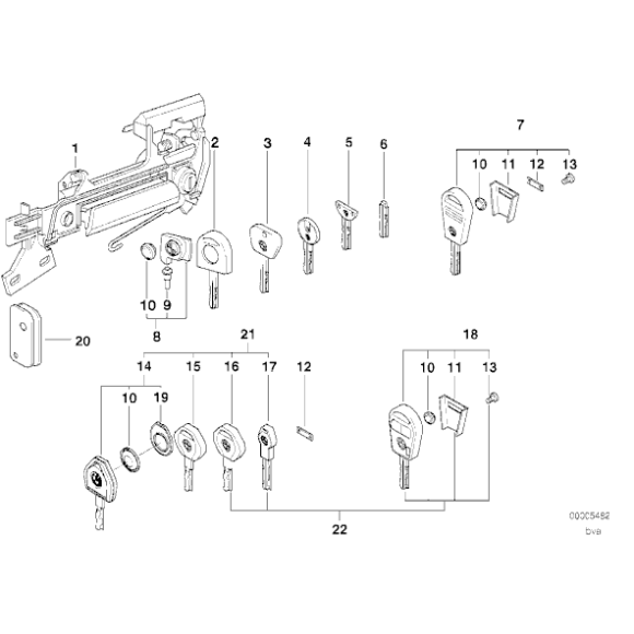 Lampka żarówka kluczyka BMW E36 E34 M5 M3 - 51212252682