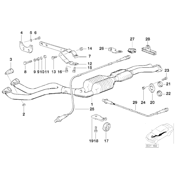 Uchwyt tłumika BMW E36 320i 323i 325i 328i M3 - 18211723649