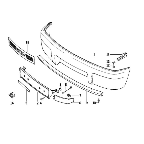 Osłona obudowa blenda zderzaka przód M-Technic BMW E31 850CSi - 51112259824