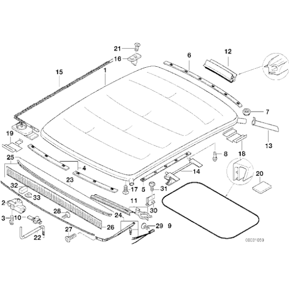 Uszczelka szyberdachu BMW E36 Compact 316 318ti 318tds 323ti - 54112267292