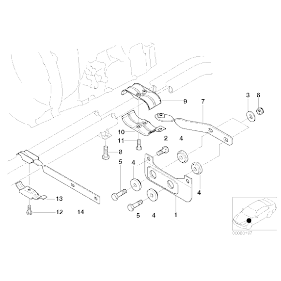 Obejma wspornik tłumika BMW E46 320i 323i 325i 328i 330i 330xi 325xi 325Ci 330Ci 323Ci - 18301436331