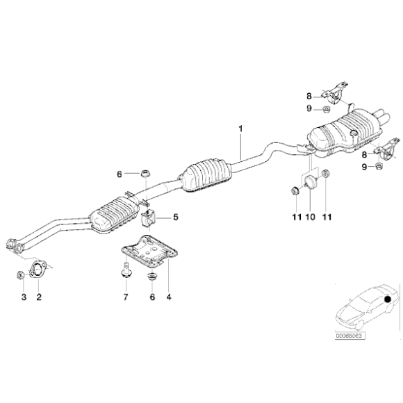 Uszczelka rury wydechowej BMW E38 E39 E46 2,0 2,3 2,5 2,8 - 18301440183