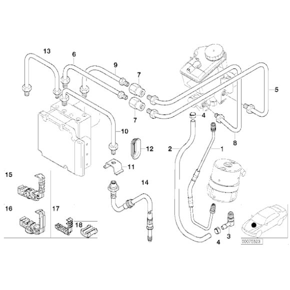 Przewód hamulcowy rurowy metalowy BMW E46 M3 Cabrio Coupe - 34322282277