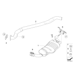 Uchwyt tłumika tylny BMW E83 E83N 1,8d 3,0d 2,5i 2,0i 3,0d 3,0i- 18303413461