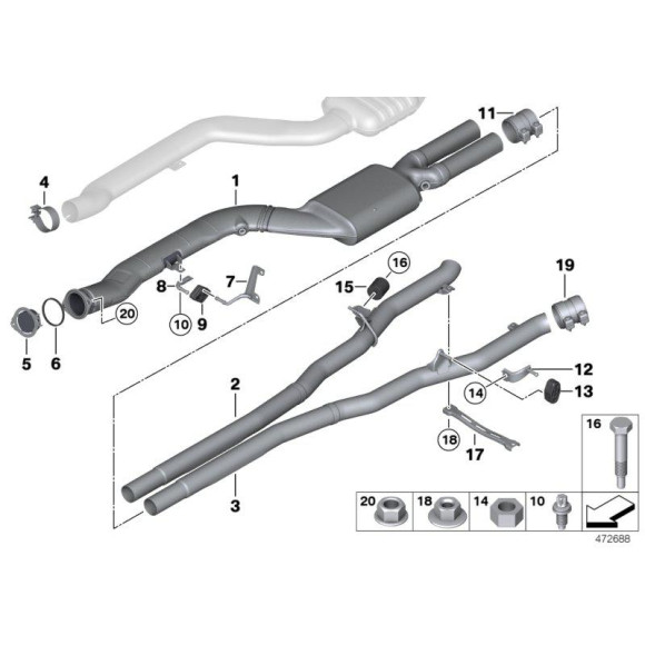 Tłumik drgań BMW E60 E61 E63 E64 E81 E84 X1 E87 E90 E91 F01 F10 F20 F21 - 18303413587
