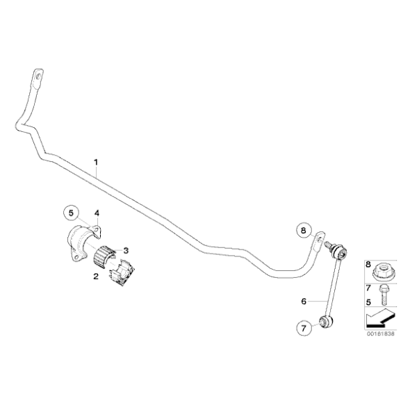 Poduszka gum. stabilizatora, górna cz. - 33552283710
