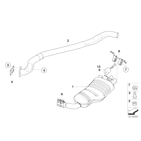 Uszczelka wydechu katalizatora BMW E53 X5 E60 E61 E65 E83 X3 530d 520d 525d 730d - 18307789904