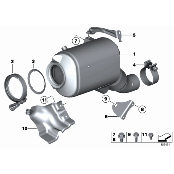 Uszczelka wydechu katalizatora BMW E60 E61 E63 E65 E70 E71 E83 E90 E92 325d 335d 330d 730d 635d 525d 530d 535d - 18307793678