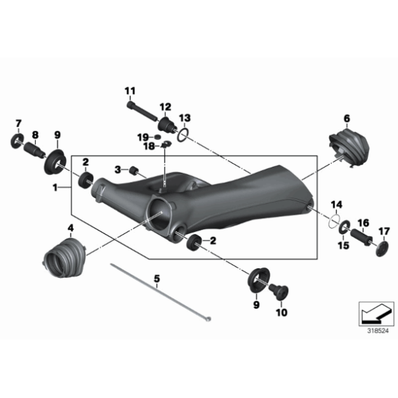 Końcówka mocowanie BMW F15 F16 F85 F86 K14 K27 K28 K43 K46 K47 K51 K52 K53 K73 - 16112328784