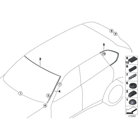 Końcówka mocowanie BMW F15 F16 F85 F86 K14 K27 K28 K43 K46 K47 K51 K52 K53 K73 - 16112328784