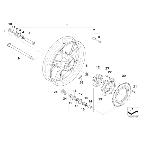 Tłumik łańcucha napędowego BMW R13 R131 R134 F650 GS G650 - 27712345789