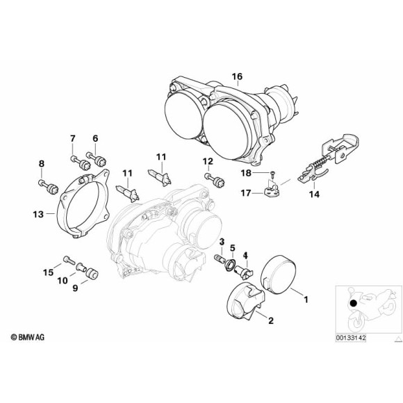 Siłownik regulacji zasięgu świateł BMW R21 R21A R1150GS - 63122350614