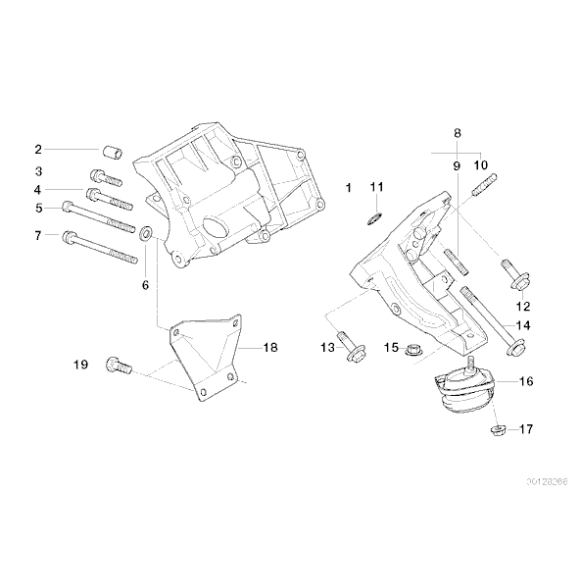 22111092823 Poduszka gumowa z kołnierzem, lewa - 22111092823 - Części oryginalne BMW Łódź | Sklep internetowy BMW