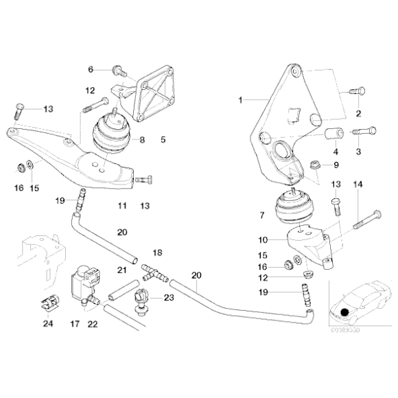 22111096512 Poduszka gumowa prawa BMW E38 730d  - 22111096512 - Części oryginalne BMW Łódź | Sklep internetowy BMW