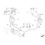 Poduszka gumowa lewa BMW E46 330xd M57 - 22116750861