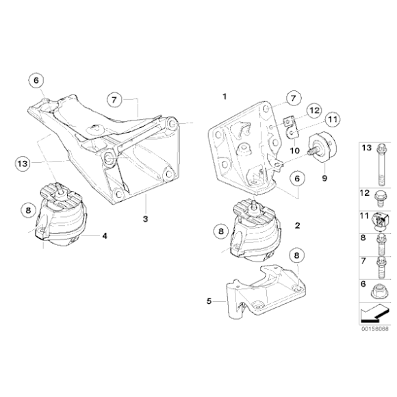 22116760330 Poduszka silnika BMW E81 E82 E84 X1 E87 E88 E90 E91 E92 E93 130 125 128 135 M 323 325 328 330 335  - 22116760330 - Części oryginalne BMW Łódź | Sklep internetowy BMW