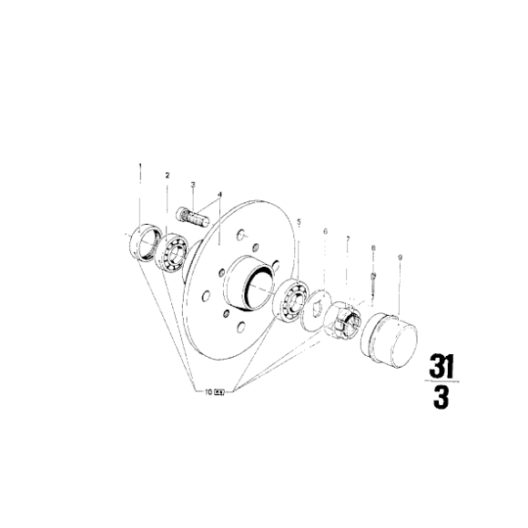 31212634120 Zaślepka piasty koła przód BMW NK 2002 E12 E23 E24 E3 E9 2000 1800 1600 - 31212634120 - Części oryginalne BMW Łódź | Sklep internetowy BMW