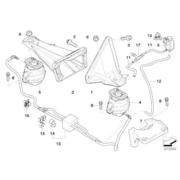 22116774620 Poduszka silnika prawa BMW E60 E61 E63 525d 530d 535d 635d - 22116774620 - Części oryginalne BMW Łódź | Sklep internetowy BMW