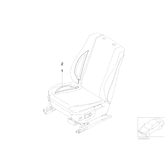 52102698279 Osłona bocz. podgrz. fotela przed. lew - 52102698279 - Części oryginalne BMW Łódź | Sklep internetowy BMW