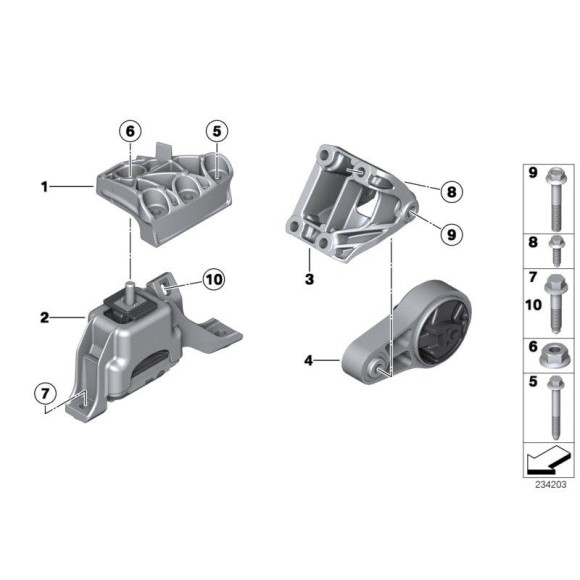 22116783094 Poduszka silnika tył MINI R55 R56 R57 R58 R59 Cooper One  - 22116783094 - Części oryginalne BMW Łódź | Sklep internetowy BMW