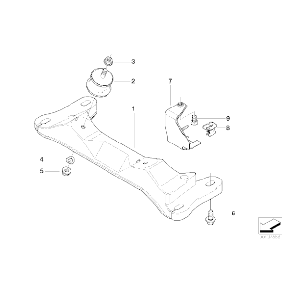 Wspornik skrzyni biegów BMW E81 E87 E90 E84 X1 E91 E92 E93 316i 318i 320i 116i 118i 120i - 22316771064