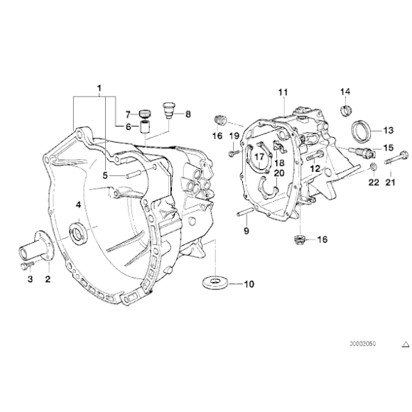Tulejka prowadząca skrzyni BMW E34 E46 E36 E39 E85 Z3 Z4 316 318 320 323 325 518 520 523 525 - 23117510016