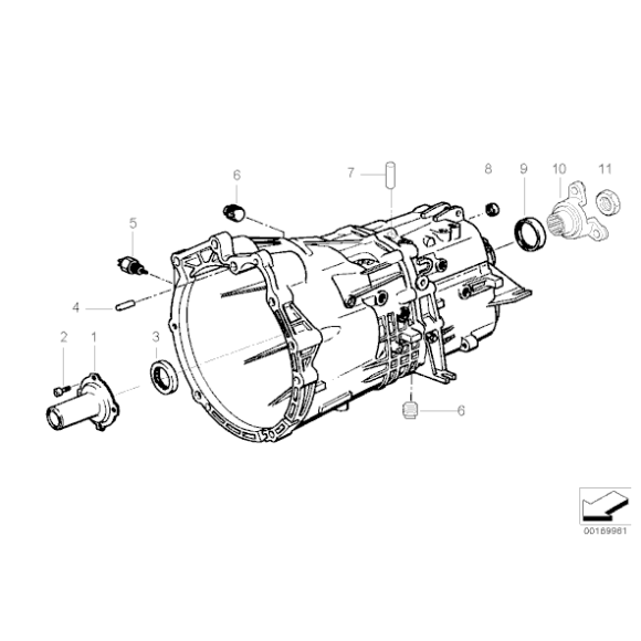 Zimering skrzyni biegów BMW E39 E46 E53 E60 E61 E63 E81 E83 E90 E91 F10 F11 F12 F13 - 23121282458