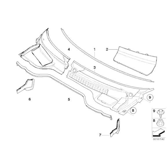 Taśma mocująca podszybia MINI R55 R56 R57 R58 R59  - 51312756196