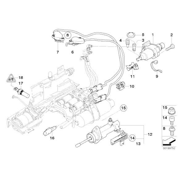 Czujnika pozycji sprzęgła BMW E46 E60 E61 E63 E64 325 330 525 530 545 550 630 645 650 - 23427571300