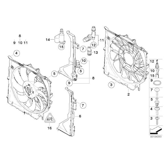 Mocowanie zbiorniczka chłodnicy BMW E83 X3 2,5i 3,0i 2,0d 2,5si 3,0si  - 17113400017