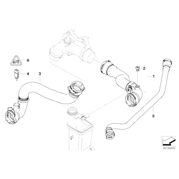 Przewód ukł. chłodzenia wąż BMW E83 X3 2,5i 3,0i M54 - 11533400207