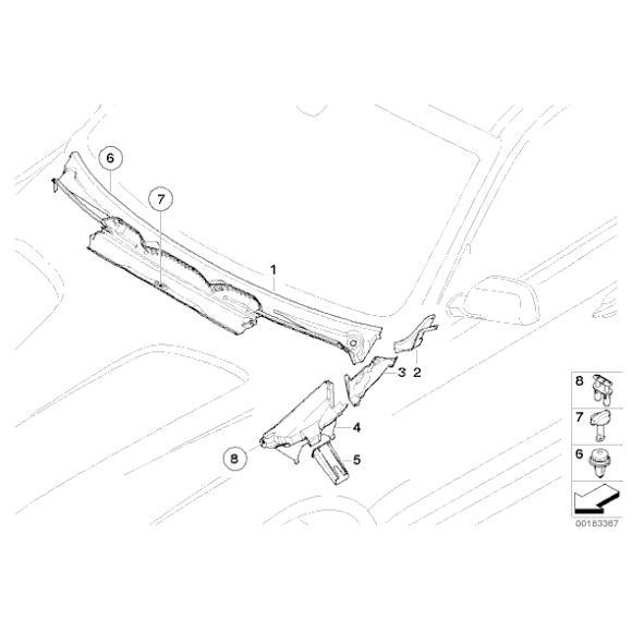 Osłona wlotu powietrza prawa BMW E83 X3 - 51713401654