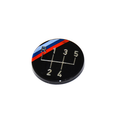 Emblemat naklejany gałki zm. biegów "M" BMW E21 E23 E24 E28 E30 E32  730 735 316 318 320 323 325 M3 - 25111220954