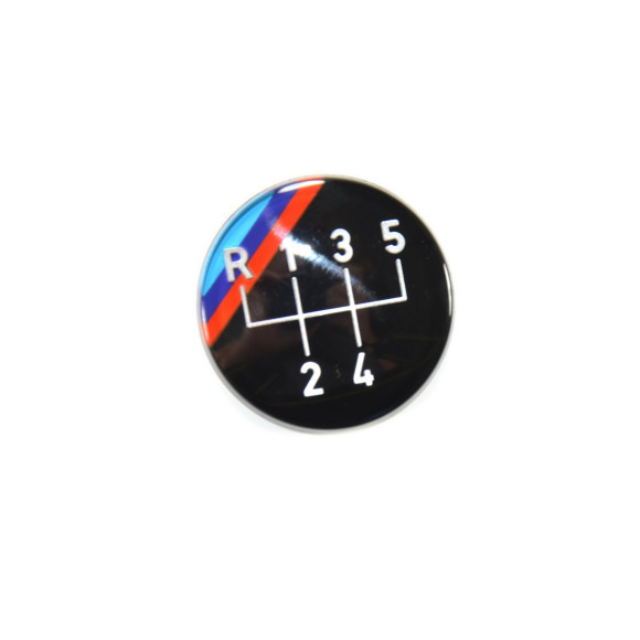 Emblemat naklejany gałki zm. biegów "M" BMW E21 E23 E24 E28 E30 E32  730 735 316 318 320 323 325 M3 - 25111220954