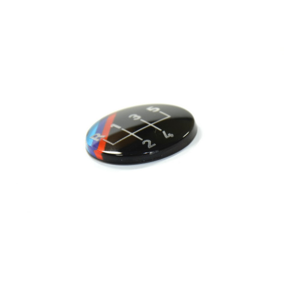 Emblemat naklejany gałki zm. biegów "M" BMW E21 E23 E24 E28 E30 E32  730 735 316 318 320 323 325 M3 - 25111220954