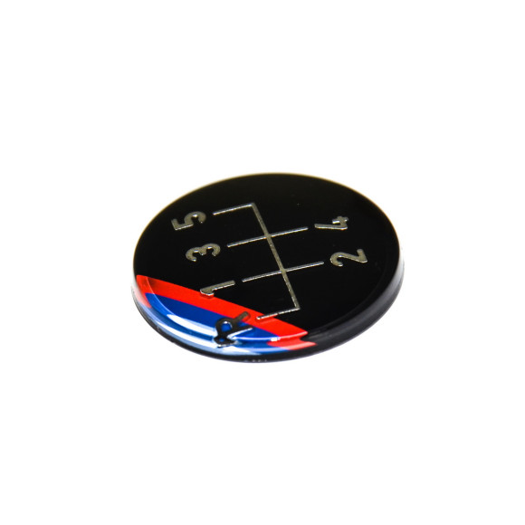 Emblemat naklejany gałki zm. biegów "M" BMW E21 E23 E24 E28 E30 E32  730 735 316 318 320 323 325 M3 - 25111220954
