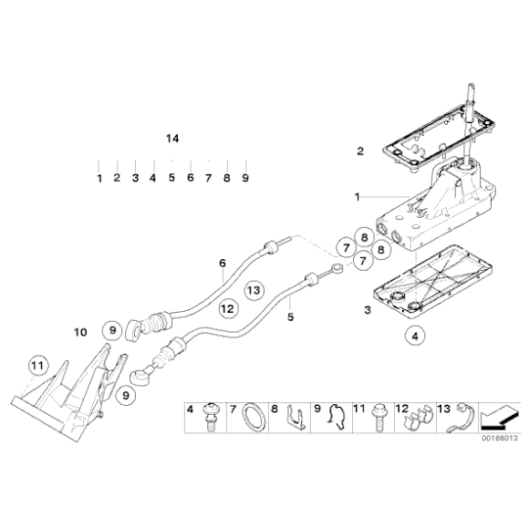 Podpora mocowanie linek zmiany biegów MINI R50 One Cooper - 25111504207