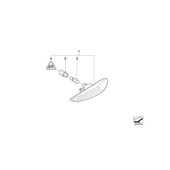 Lampa kierunkowskazu dodatkowa, lewa - 63133418445