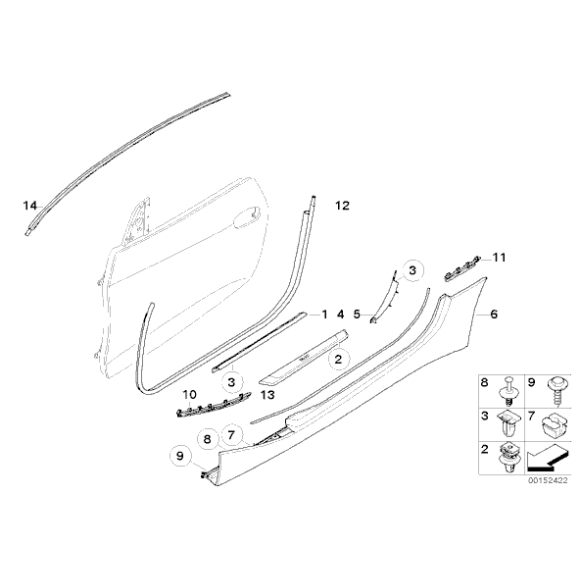 Uszczelka drzwi prawych - 51333420704