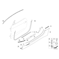 Uszczelka drzwi prawych - 51333420704