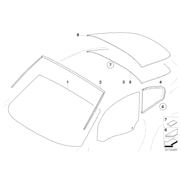51333420705 Szyba boczna zielona drzwi lewych - 51333420705 - Części oryginalne BMW Łódź | Sklep internetowy BMW