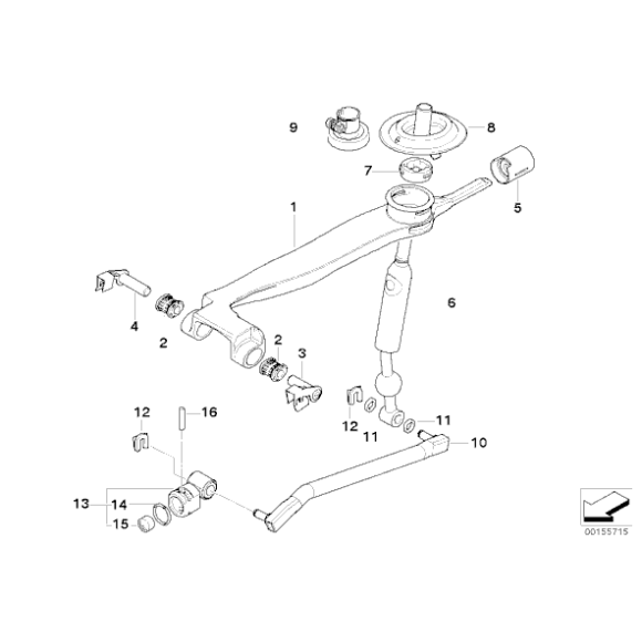 Sworzeń łożyskowy wybieraka skrzyni biegów BMW E46 E60 E61 E63 E81 E84 E87 E90 E91 F10 F11 F30 F20 F34 - 25117529079