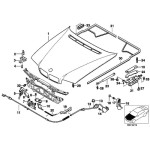Uchwyt linki maski BMW E39 E38 520 523 525 528 530 535 540 M5 725 728 730 735 740 750 - 51238226621